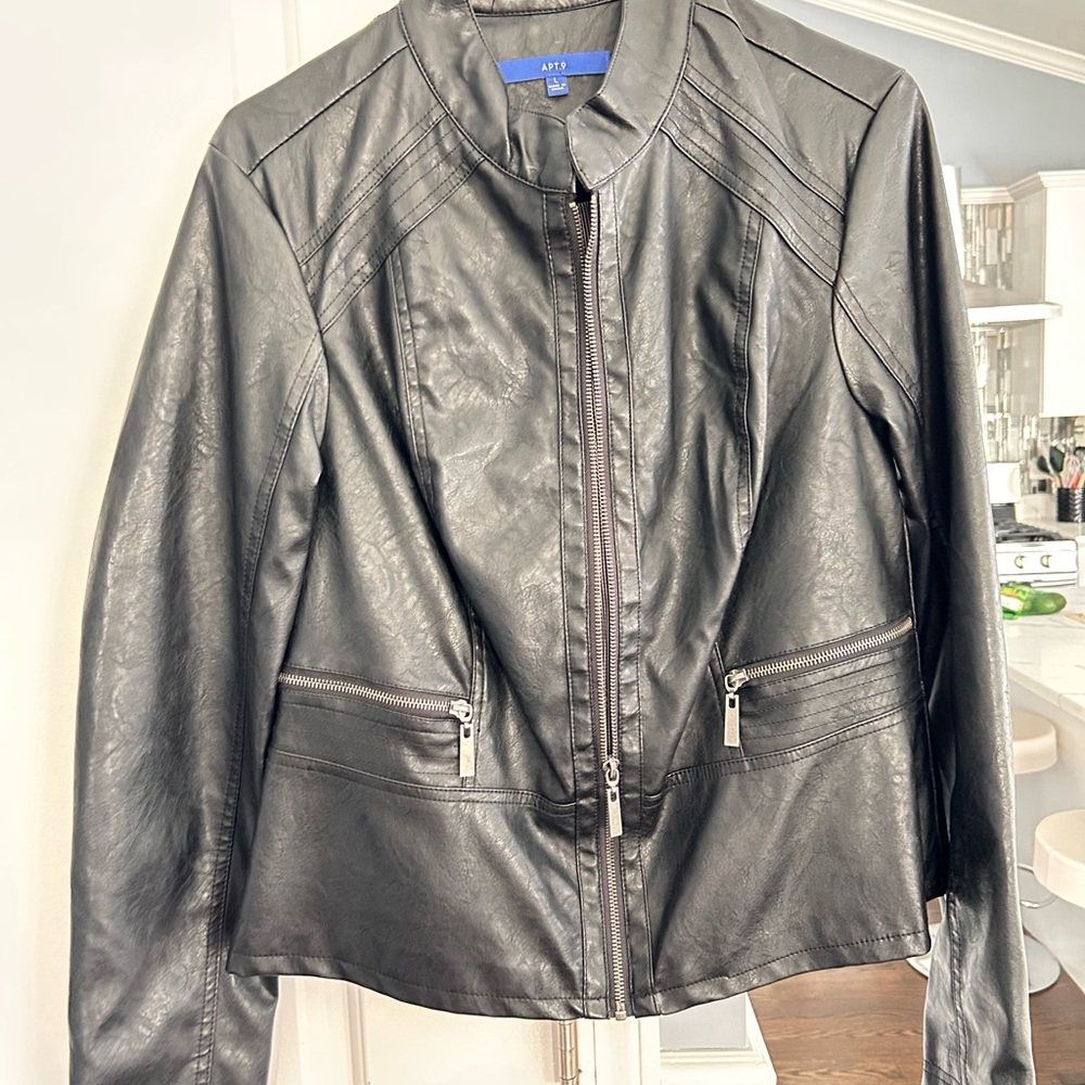 Apt. 9 Black Bomber Jacket with Stand-Up Collar